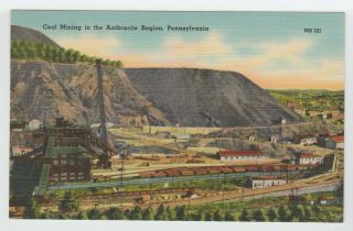 Shamokin,  Pa Vintage Postcard Glen Burn Coal Mining Anthracite Region Linen Old