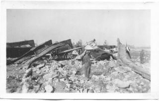 Captured Wrecked German Me - 109 Fighter Planes France Wwii Photo