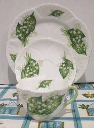 Shelley Dainty Tea Cup And Saucer Trio Lily Of The Valley