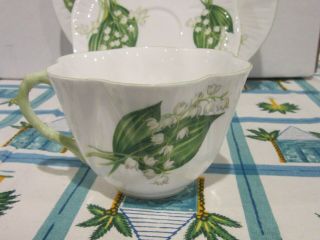 Shelley Dainty Tea Cup and Saucer Trio Lily of the Valley 3