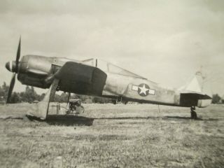 PHOTO Captured German Fw - 190 Fighter in U.  S.  Colors - 2