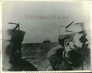 1941 Press Photo During Capture Of German Ship Odenwald By Us Omaha In Atlantic