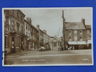 Vintage Car On Market Place,  Caistor,  Lincolnshire.  Post Office.  Rp