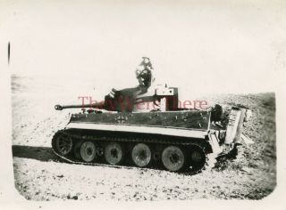 Wwii Photo - Us Gi W/ Captured German Panzerkampfwagen Tiger Tank (no.  111) - 2