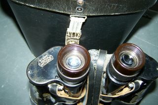 German Ww2 Leitz 7x50 Binoculars & Case With Capture Papers