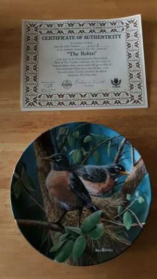 Edwin M.  Knowles Collector Plate Birds Of Your Garden The Robin