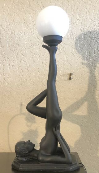 Vintage Art Deco Style Retro Nude Lady Sculpture Table Lamp