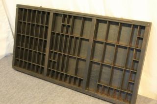 Vintage Printer Type Set Drawer Wood Cabinet Tray Display Shadow Box