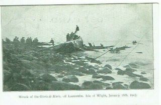Old Shipwreck Postcard The Glorie De Marie Off Luccombe Isle Of Wight 1905