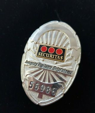 Retired Securitas Security Officer Badge 56986 Vintage
