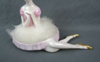 Rare Antique DRGM German Porcelain Figural Half Doll Powder Puff Vanity 3
