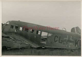 Wwii Photo - Us Gi View Of Captured German Junkers Ju 52 Transport Plane (cl K)