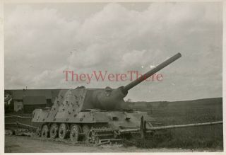 Wwii Photo - Us Gi View Of Captured German Jagdtiger Heavy Tank Destroyer