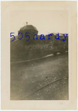 Wwii Us Gi Photo Us Captured German Flakpanzer Iv Wirbelwind On Rail Car Marburg