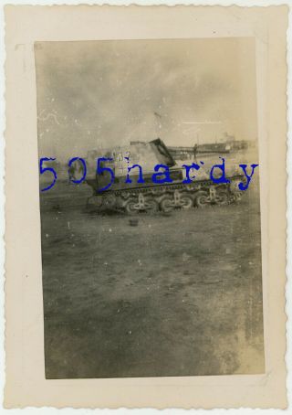 Wwii Us Gi Photo - Us Captured German Marder I Tank Camp Top Hat Antwerp Belgium