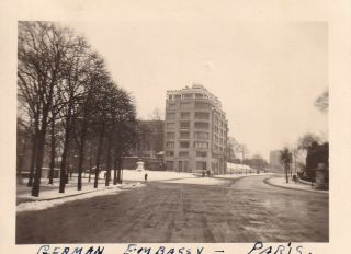 Censored Snapshot Photo Captured German Embassy In Paris 1944 France 25