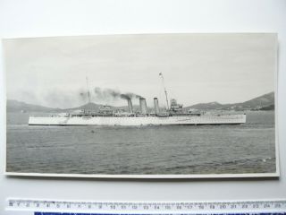 Photograph Showing Royal Navy Ship Hms Suffolk Arriving At Weihaiwei China 1930s