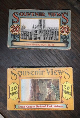 Vintage Souvenir Views Mini Postcards Grand Canyon / Washington D.  C