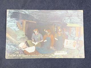 Vintage First Aid To The Injured In Anthracite Coal Mine Postcard Coal Mining