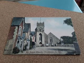 Rare Vintage Postcard All Saints Church,  Freshwater,  Isle Of Wight Red Lion Pub
