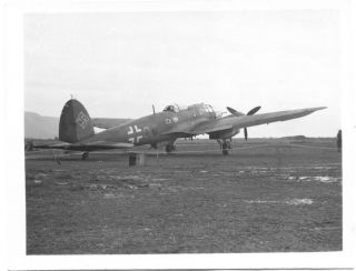 Captured German Bomber Plane Italy Wwii Photo 2