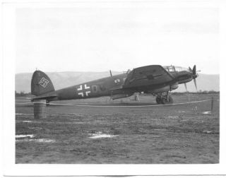 Captured German Bomber Plane Italy Wwii Photo 1