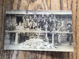 Vintage Real Photo Postcard Hunting Men With Rifles Guns Pelts Hunt Hunters