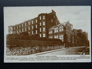 Manchester Stockport Sunday School - Old Rp Postcard By Grenville