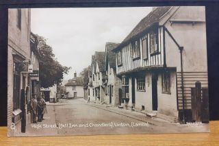 Old Village Inn And Street Scene Postcard - Linton Cambridgeshire England Uk