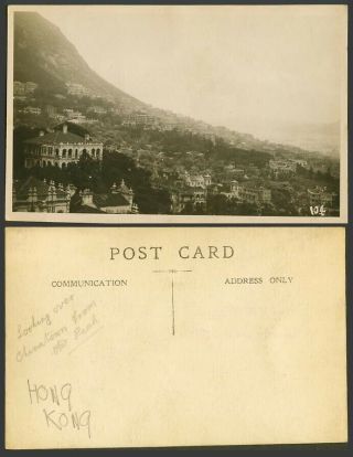Hong Kong China Old Real Photo Postcard Looking Over Chinatown From The Peak 104