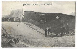 Cheshire Northwich Subsidence Of A Main Street 1906 Vintage Pc 3.  11