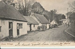 R Northern Ireland Old Postcard Ulster Irish Inver Village Larne
