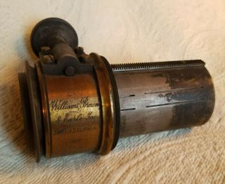 Vintage Brass Lens Camera Magic Lantern Williams Brown Earle Philadelphia