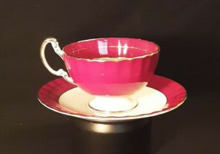 Aynsley China Orchard Fruit Ruby Red Tea Cup & Saucer Teacup D Jones