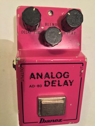 Ibanez Ad - 80 Vintage Electric Guitar Analog Delay Effects Pedal