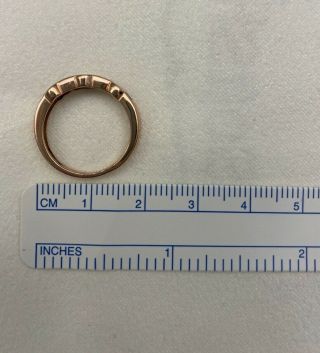 Vintage Solid Rose Gold Ring with Diamonds and Emeralds Russian 585 14K 5