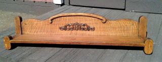 Antique Tiger Oak Mission Style Wall Display Shelf With Gingerbread 1920s Era