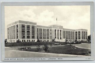 Lansing Mi Olds Motor Office Building Oldsmobile 1920s Cars Silver Border