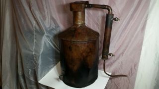 Vintage Antique Copper Moonshine Still 10 - 15 Gallons 28x19