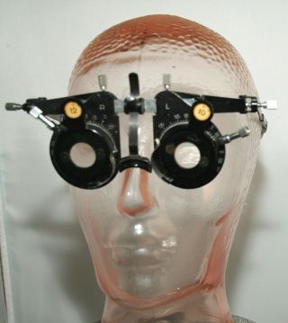 Vintage Optical Phoropter Eye Test Glasses Trial Frames With Dozens Of Lenses