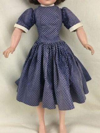 Vintage 1958 Madame Alexander Cissy Doll " Lucy " Navy Polka Dot Dress Tagged