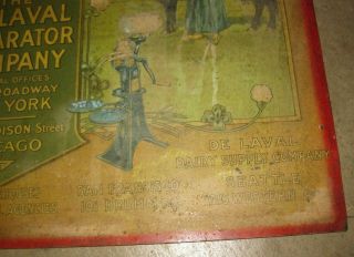 Rare Vintage 1910 DE LAVAL CREAM SEPARATORS Sheet Metal Sign 20 