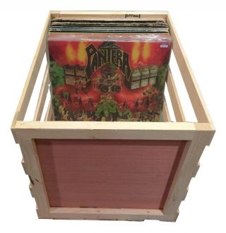 18 " Wooden Vinyl Record Storage Crate - Album,  Lp,  Record Storage And Display