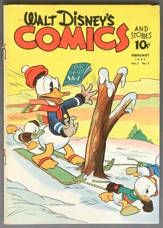 [disney War Insignia] Walt Disney’s Comics Vol.  3,  No.  5 February,  1943