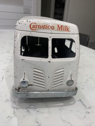 Vintage metal toy Tonka “Carnation Milk” Delivery truck Antique 3