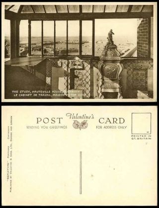 Guernsey Old Postcard The Study Hauteville House Maison Victor Hugo S Peter Port