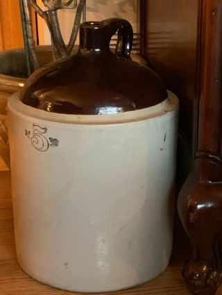 Vintage Western Stoneware 5 Gallon Jug No Chips No Cracks