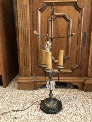 Antique Pairpoint Lamp Base For Reverse Painted Shade Signed