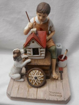 Norman Rockwell Museum " A Dollhouse For Sis " Porcelain Figurine 1979
