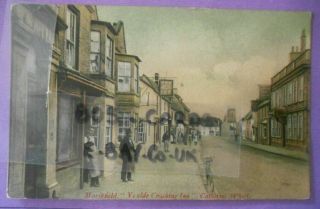 R.  Wilkinson Postcard Posted 1906 Ye Olde Coaching Inn Marshfield Gloucestershire
